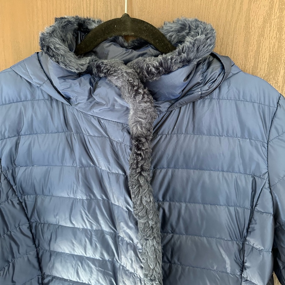 Cole Haan Women’s Blue Puffer Jacket Coat Lightweight Quilted Coat Size L - Picture 5 of 7
